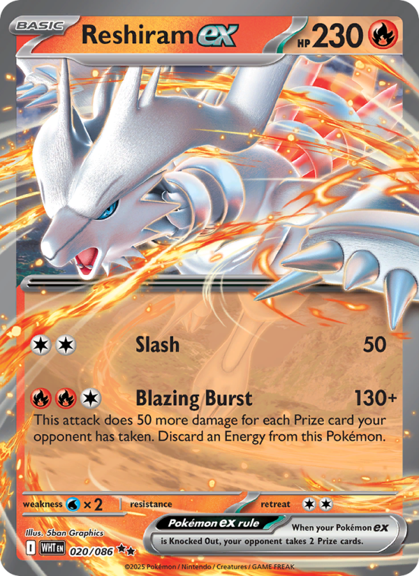 Reshiram ex - White Flare 020/86