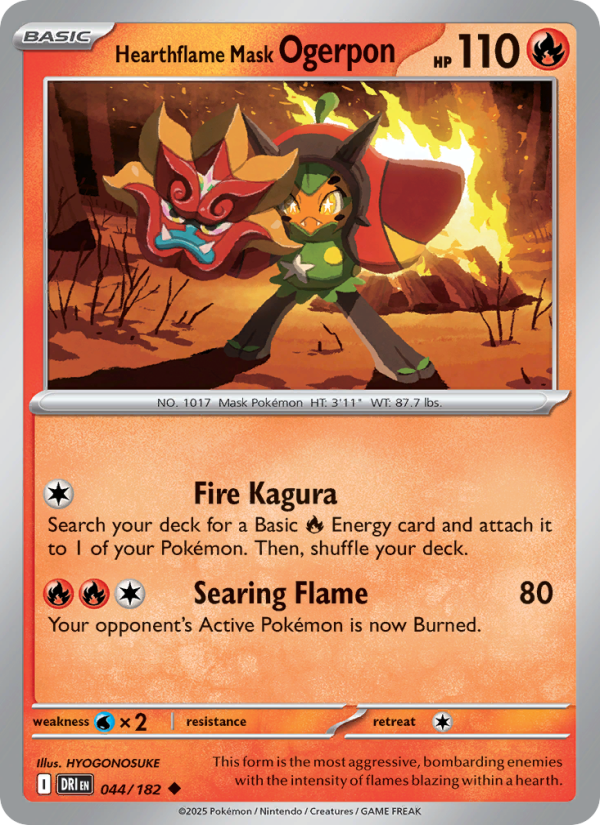 Hearthflame Mask Ogerpon - Destined Rivals 044/182
