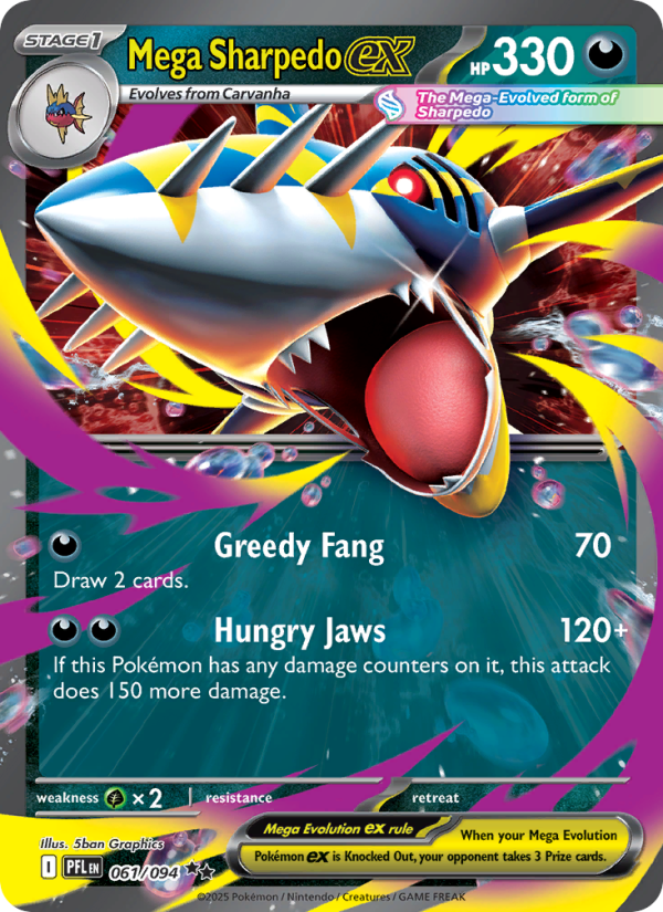 Mega Sharpedo ex - Phantasmal Flames 061/94