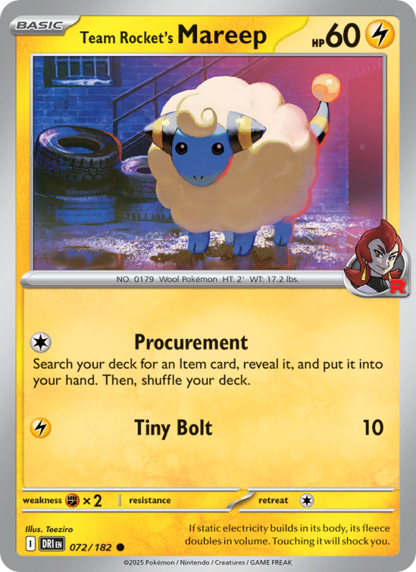 Team Rocket's Mareep - Destined Rivals 072/182