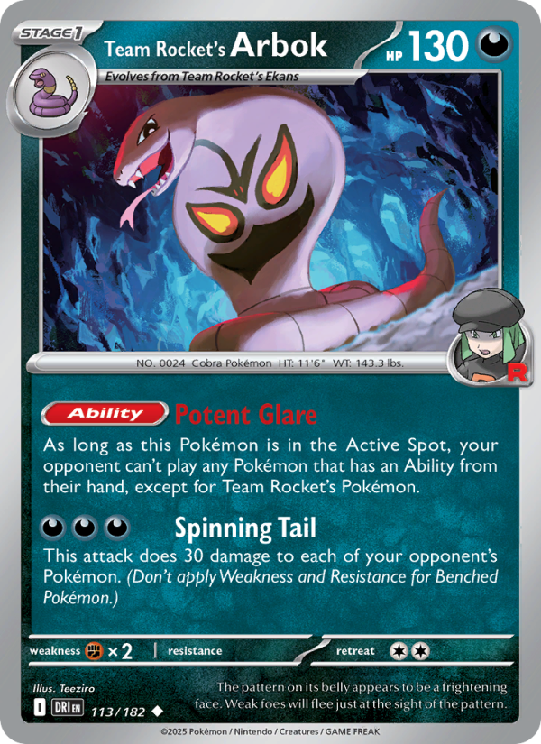Team Rocket's Arbok - Destined Rivals 113/182