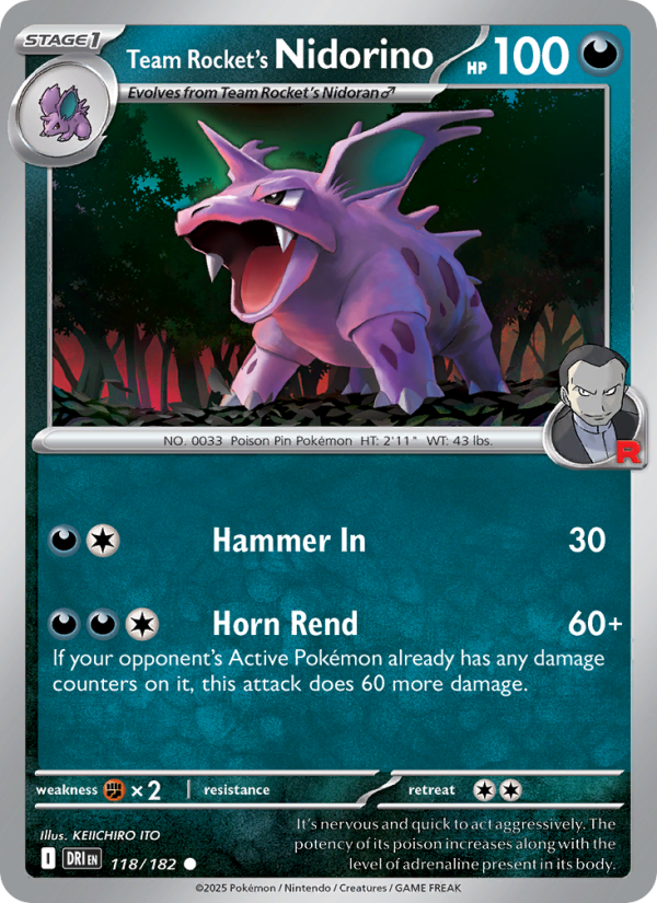 Team Rocket's Nidorino - Destined Rivals 118/182